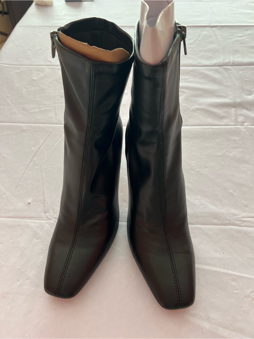 Dolce Vita Black Square-Toe Zip-Up Ankle Boots